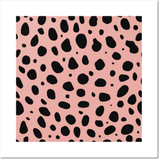 Blush Pink and Black Cheetah Print Animal Print Posters and Art